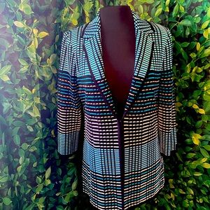 Misook blazers cardigan sz XS NWT Teal black white